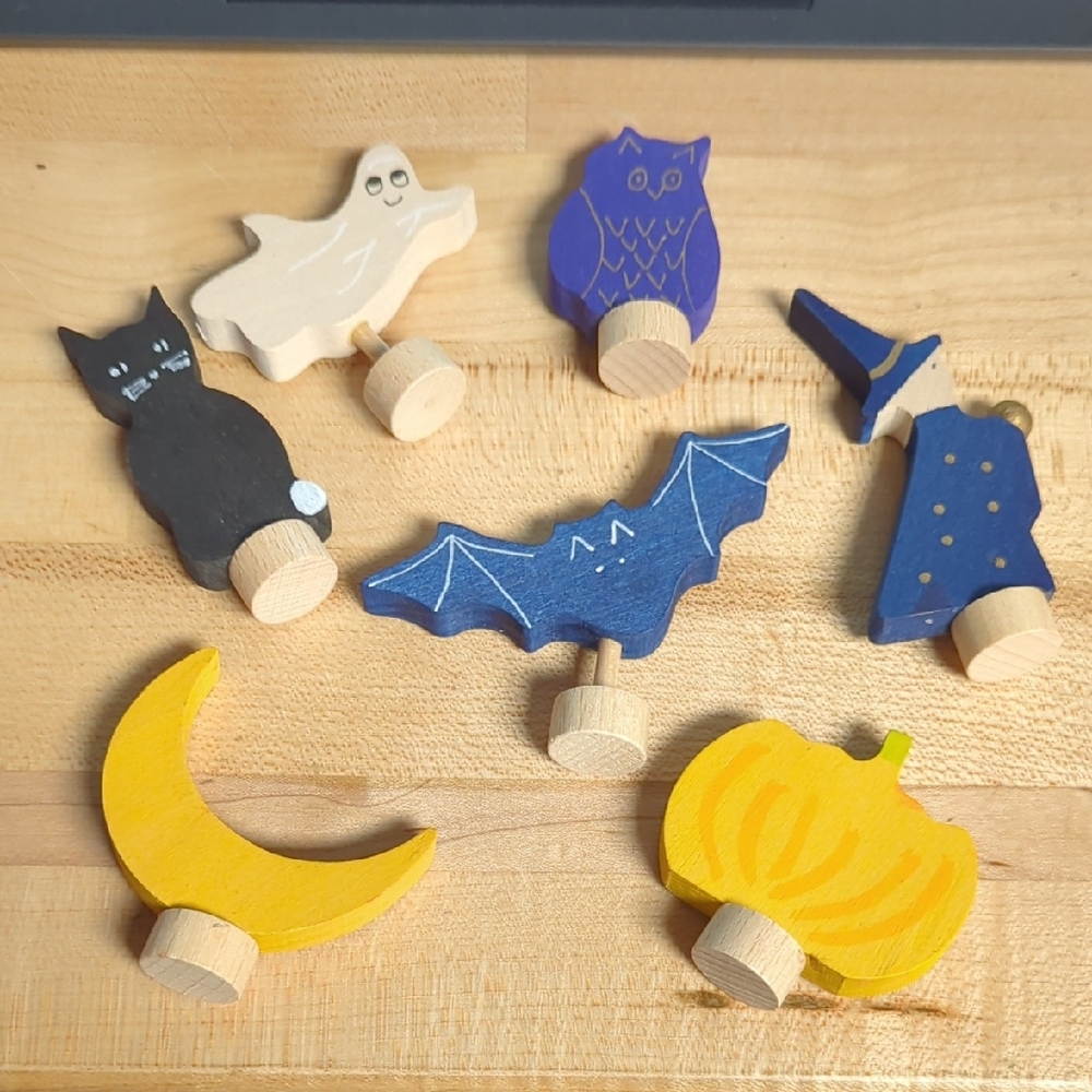 Grimm's Halloween Wooden Celebration Ornaments Set